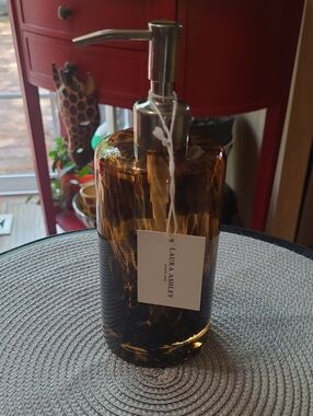 Laura Ashley Animal Print Glass Soap Dispenser